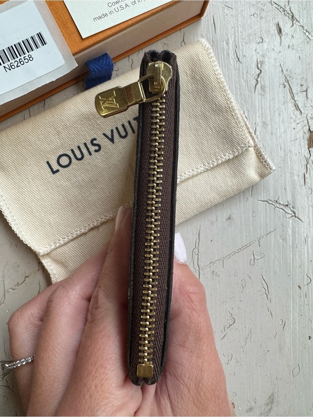 Louis Vuitton Damier Ebene Cles Key Pouch Small Zip Card & Coin Pouch